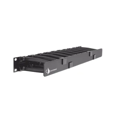 Organizador de Cable Horizontal / 19in Rack / 4in (0.33ft) Profundidad / 1UR / Puerta Doble Bisagra