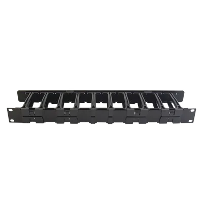 Organizador de Cable Horizontal / 19in Rack / 4in (0.33ft) Profundidad / 1UR / Puerta Doble Bisagra