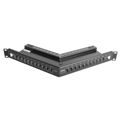 Patch Panel / 24 Puertos Modulares / Diseño Angulado / Blindado / 1UR / 19"