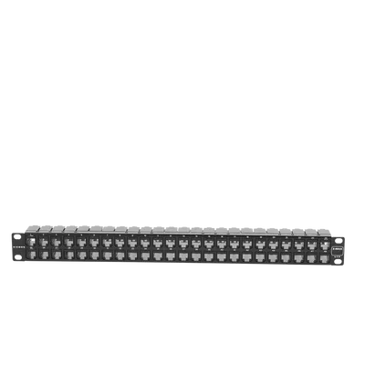 Patch Panel UTP / 48 Puertos Cat 6 / Plano 1UR / 19" Rack / Acero Negro / 4.3 x 19 x 1.7 in