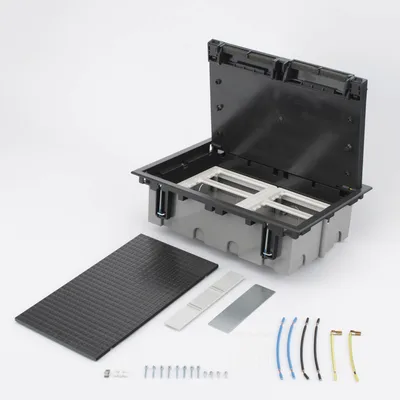 Caja de Piso Falso / 6 Módulos Dobles / Profundidad Ajustable 90-120 mm (3.54-4.72 in) / Tapa Embellecedora / IK08 / +125 °C