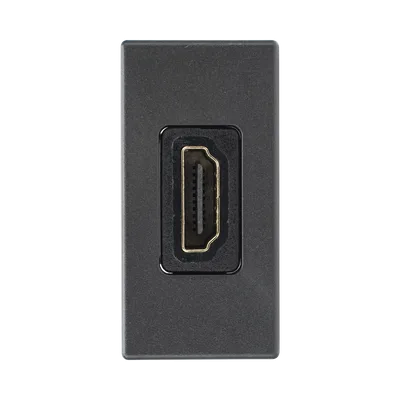 Módulo HDMI / Conector Hembra-Hembra / Full HD y 4K / Acabado Negro / Sistema Modular K45
