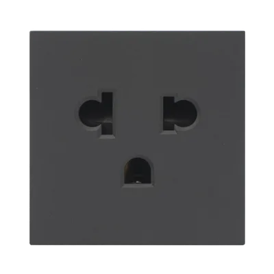 Módulo para Tomacorriente Euroamericano / Color Negro / 45x45 mm (1.77 x 1.77 pulgadas) / Compatible con Torres y Cajas para Escritorio