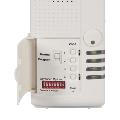 Receptor de voz / 4 canales / 1000′ (300 m) alcance / 433 MHz / 10 tonos / 53 palabras inglés-español / 12 VDC