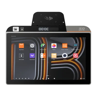 Terminal POS de Escritorio / 10.1" IPS / Qualcomm Hexa-Core 2.4 GHz / 3 GB RAM + 32 GB ROM / Impresora Térmica 58 mm / Android 13 / IP54 / 4G / Wi-Fi Dual Band / Bluetooth 5.0