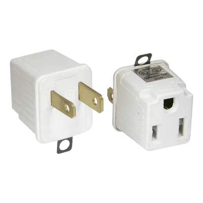 Adaptador de Aterrizado a Polarizado / 127V / 15A / ABS / 2 Piezas