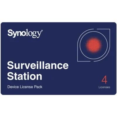 Licencias de Dispositivos de Vigilancia / Paquete de 4 Licencias / Gestión Centralizada CMS / Migración entre NAS/NVR / Compatible con Cámaras IP, Módulos E/S, Altavoces IP y Controladores de Acceso