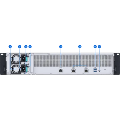 Deep Learning NVR 12 Bahías / AMD V1780B 3.35 GHz / 16 GB DDR4 / 100 Cámaras IP / 40 Tareas IA / 2x 10GbE / Rack 2U