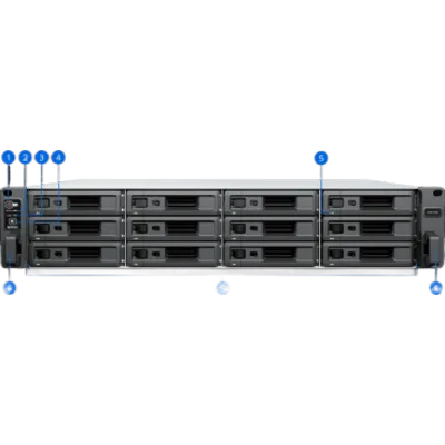 Deep Learning NVR 12 Bahías / AMD V1780B 3.35 GHz / 16 GB DDR4 / 100 Cámaras IP / 40 Tareas IA / 2x 10GbE / Rack 2U