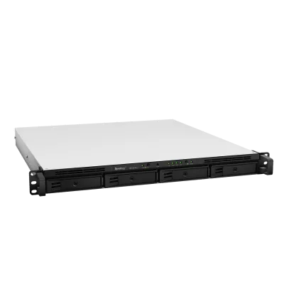 NAS Rack / 4 Bahías / CPU Intel Xeon D-1527 Quad-Core / 8 GB DDR4 ECC Ampliable a 64 GB / 2 Ranuras M.2 NVMe/SATA / 4 Puertos LAN 1GbE / Soporte 10GbE Opcional / Escalable a 16 Bahías