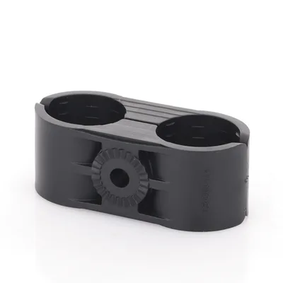 Sujetador Plástico para Cable Coaxial / 2 Cables / 1-1/4" Nominal / Rango 1.535" a 1.614" (39 a 41 mm) / Montaje Varilla 3/8" o M10 / Paquete 10 Unidades