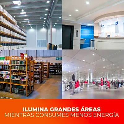 Foco LED de Alta Potencia 40 W / 3 600 lm / 6 500 K Luz de Día / Base E27 / Ángulo de Iluminación 200° / IRC 80 / No Atenuable / Vida 15 000 h
