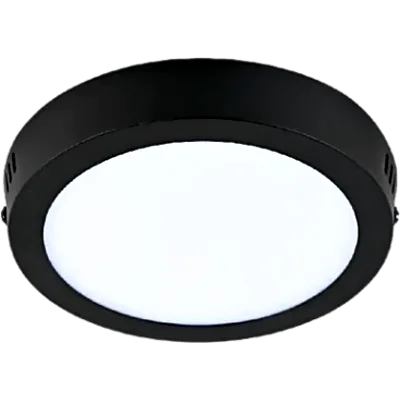 Plafón LED 12 W / Diámetro de 160 mm (6.3 in) / 800 lm / Luz de día 6500 K / Carcasa Color Negro / Ángulo 100° / IRC 80 / 15,000 h / NOM-003