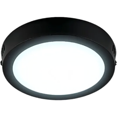 Plafón LED 12 W / Diámetro de 160 mm (6.3 in) / 800 lm / Luz de día 6500 K / Carcasa Color Negro / Ángulo 100° / IRC 80 / 15,000 h / NOM-003