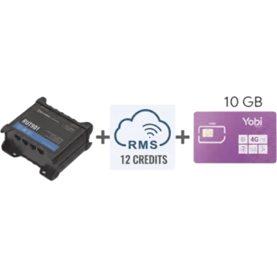 Router Teltonika LTE/4G RUT901 + 12 creditos RMS + SIM de YOBI de 10GB por Mes durante un año de servicio (solo datos)