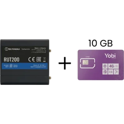 Router Industrial 4G LTE / Cat 4 150 Mbps / Wi-Fi 2.4 GHz / -40°C a 75°C / Gestión RMS / Kit con SIM 10GB Anual