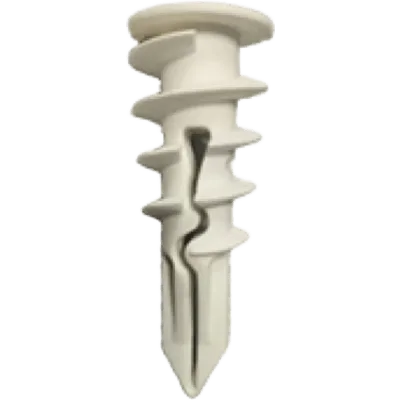 Taco Auto-Perforable / Resistencia 35 kg en Panel Yeso 1/2" / Punta Expandible / Nylon con Fibra de Vidrio / 42 mm Altura / 40 Piezas