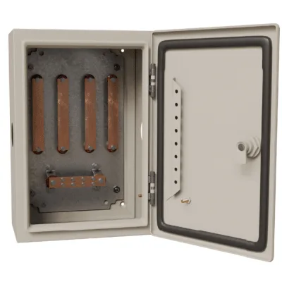 Gabinete de Distribución Eléctrica / 940 A / 4 Soleras de Cobre / 100 x 80 x 30 cm (39.4 x 31.5 x 11.8 in) / Acero al Carbono / Terminales 5/16'