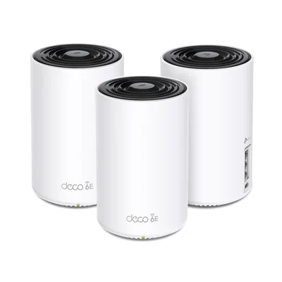 Sistema Mesh Wi-Fi / Wi-Fi 6E AX5400 / Triple Banda / 3 Nodos / 3 Puertos Gigabit WAN/LAN Auto-Detección / 4 Antenas Internas / Administración por App
