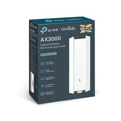 Punto de Acceso Wi-Fi 6 / AX3000 MU-MIMO 2x2 / Cobertura Exterior-Interior / PoE+ / IP67 / Mesh / Montaje en Mástil o Pared