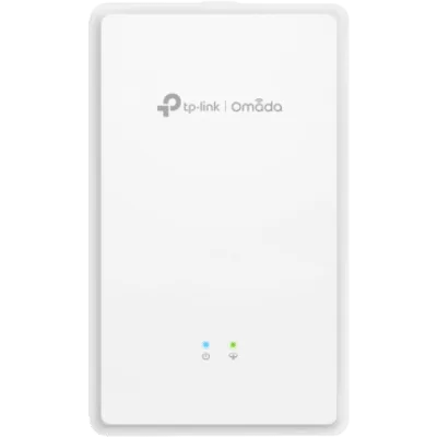 Punto de Acceso GPON de Pared / AX1800 Wi-Fi 6 / 1.8 Gbps / 2 Puertos Gigabit con PoE de Salida / FXS VoIP / Gestión Cloud Omada / Mesh y Roaming