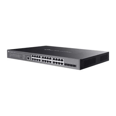Switch L2+ Gestionado / 24 Puertos Gigabit + 4 Puertos 10G SFP+ / 16 PoE+ (30W) + 8 PoE++ (90W) / 128 Gbps / 500W PoE Budget / SDN Cloud