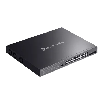 Switch L2+ Gestionado / 24 Puertos Gigabit + 4 Puertos 10G SFP+ / 16 PoE+ (30W) + 8 PoE++ (90W) / 128 Gbps / 500W PoE Budget / SDN Cloud