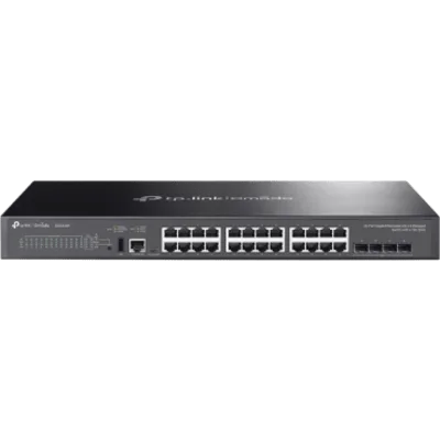 Switch Gestionado Lite L3 Apilable / 24 Puertos Gigabit RJ45 / 4 Ranuras SFP+ 10G / Capacidad de Conmutación 128 Gbps / Stacking Físico hasta 4 Unidades / L3: RIP, OSPF, VRRP, Enrutamiento Estático, D