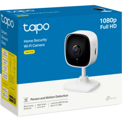 Cámara IP Wi-Fi / 1080p Full HD / Visión Nocturna IR 9 m (29.5 ft) / Ángulo de Visión 105° / Audio Bidireccional / MicroSD 128 GB