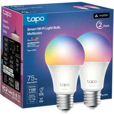 KIT 2 Focos Smart Wi-Fi Light Multicolor / 1100 Lúmenes (brillo máximo) / 16 Millones de Colores / Temperatura de Color 2500-6500K / Matter Compatible / 9.5W