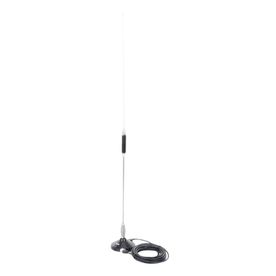 Antena Móvil CB / Banda Civil 26.960 - 27.400 MHz / Acero Inoxidable / Base Magnética / Cable RG58 5 m / 61 cm (24 in)
