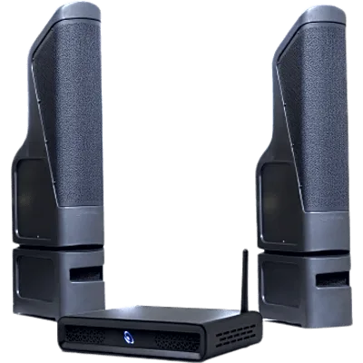 Kit Sonido Exterior / Amplificador 2 Canales / Line Array 200W / HDMI eARC / Bluetooth 5.3 / IP56 / Cobertura 9.1 m (30 ft)