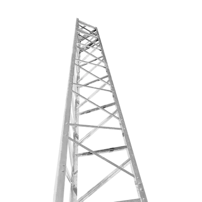 Torre autosoportada / 14.6 m (48 ft) / Viento 161 km/h (100 mph) / Carga 25 ft² / Secciones 2.4 m (8 ft) / Piernas acanaladas