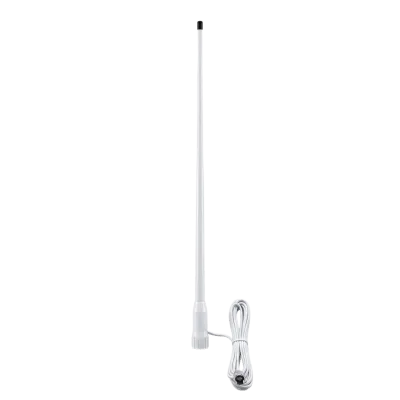 Antena Marina VHF / Fibra de Vidrio / 3.5 dBi / 50 W / Cable RG58 4.5 m (14.8 ft) / PL-259 / Bajo Perfil