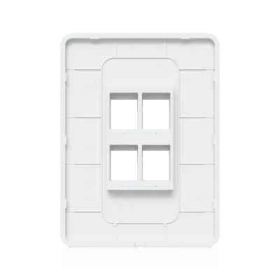 Placa Keystone / 4 Puertos / Superficie Pintable / Montaje 1-Gang / Paquete 4 Piezas