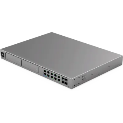 Cloud Gateway Empresarial / IDS/IPS 25 Gbps / 750+ Dispositivos / 8 Puertos 10GbE / WAN 25G SFP28 / 2 Bahías NVR 3.5" / Multi-WAN 8 Enlaces / Rack 1U