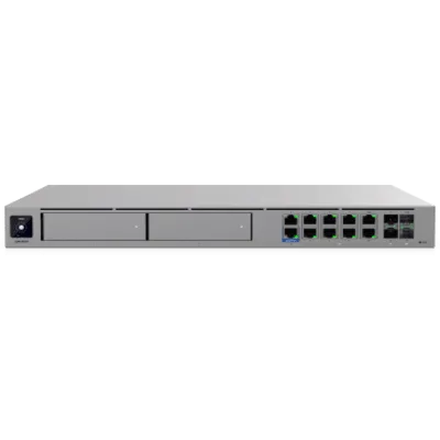 Cloud Gateway Empresarial / IDS/IPS 25 Gbps / 750+ Dispositivos / 8 Puertos 10GbE / WAN 25G SFP28 / 2 Bahías NVR 3.5" / Multi-WAN 8 Enlaces / Rack 1U