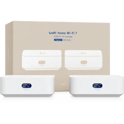 Kit Wi-Fi 7 / Cobertura 325 m² (3,500 ft²) / Mesh 2 Nodos / WAN 10GbE / 5.7 Gbps en 6 GHz / 300 Clientes