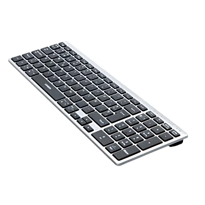 Teclado Inalámbrico Multimodo / Bluetooth + 2.4 GHz / 3 Dispositivos Simultáneos / Recorrido de Tecla 1.8 mm / Batería 500 mAh / USB-C / Alcance 10 m (33 ft)