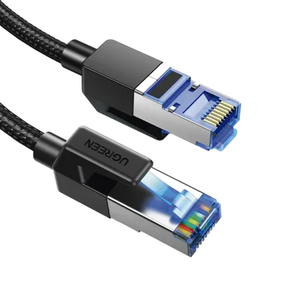 Cable Ethernet Cat8 / 40 Gbps / 2000 MHz / F/FTP / 1 m (3.28 ft) / Nylon trenzado