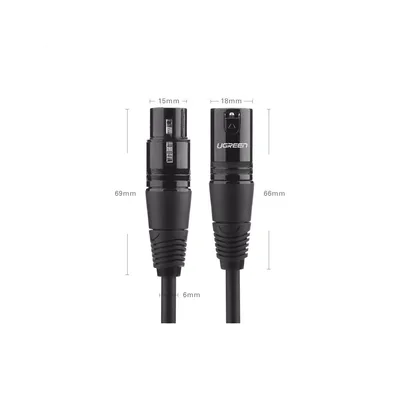 Cable XLR Balanceado / 3 Pines Macho a Hembra / 10 m (32.8 ft) / Triple Blindaje / OFC / Conectores Niquelados