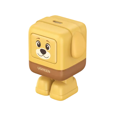 Cargador UNO Animal Puppy 30W GaN / Diseño Canino / USB-C / Compacto 34x34.9x44.4 mm (1.34x1.37x1.75 in) / Multi-Voltaje 5V-20V / Protección Avanzada
