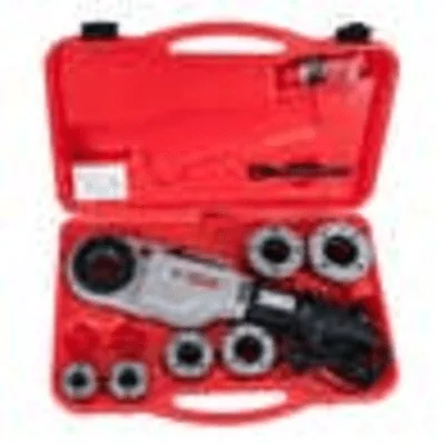 Tarraja Eléctrica para Tubo / 1010 W / Capacidad 1/2"-2" (12.7-50.8 mm) / Velocidad Variable 25-15 rpm / Reversa 58 rpm / Peso 6 kg / Doble Aislamiento / Adaptadores Monoblock y Euroblock