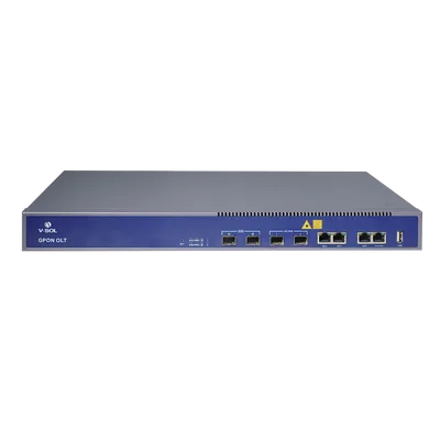 OLT GPON / 2 Puertos PON / 4 Puertos Uplink / Hasta 256 ONUs / Alcance 20 km / Montaje en Rack