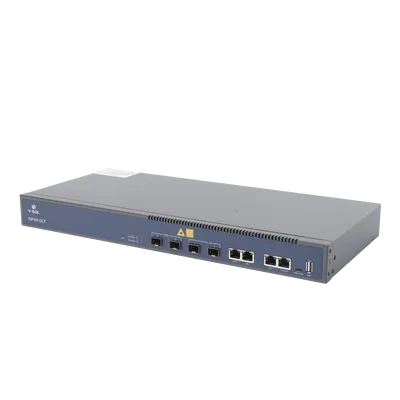 OLT GPON / 2 Puertos PON / 4 Puertos Uplink / Hasta 256 ONUs / Alcance 20 km / Montaje en Rack