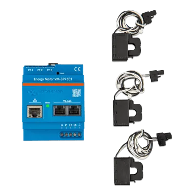 Contador de Energía Trifásico / 75 A / 3 Fases / Ethernet y VE.Can / Actualización 100 ms / Transformadores CT Incluidos