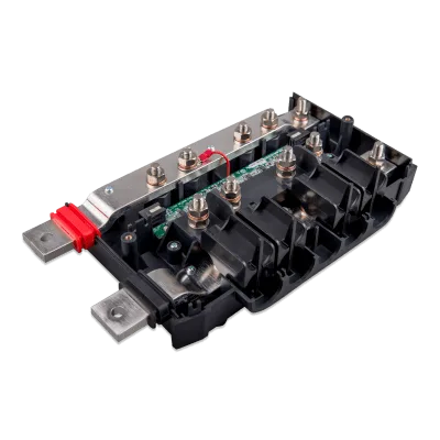 Barra de Distribución DC Modular / 4 Fusibles Mega / Indicadores LED / Sistema Lynx M10 / Monitoreo Individual