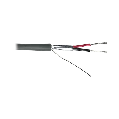 Cable para Alarma / 2x18 AWG / Blindado / Riser CMR / 305 m (1000 ft) / Gris