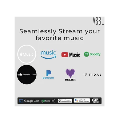 Amplificador una Zona, 2 Canales, 50 W por Canal, con Chromecast, Alexa Cast, Airplay, Spotify Connect: funciona con Google Assist