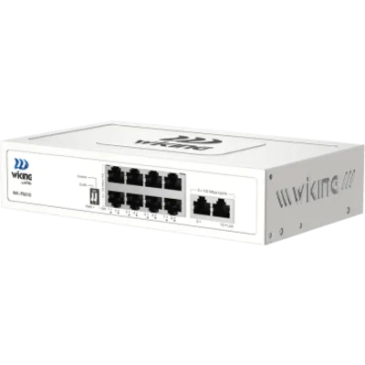 Switch PoE No Administrable / 8 Puertos 10/100 Mbps PoE af/at / 2 Puertos Uplink 10/100 Mbps / Presupuesto PoE 76 W / Alcance PoE 250 m (820.2 ft)
